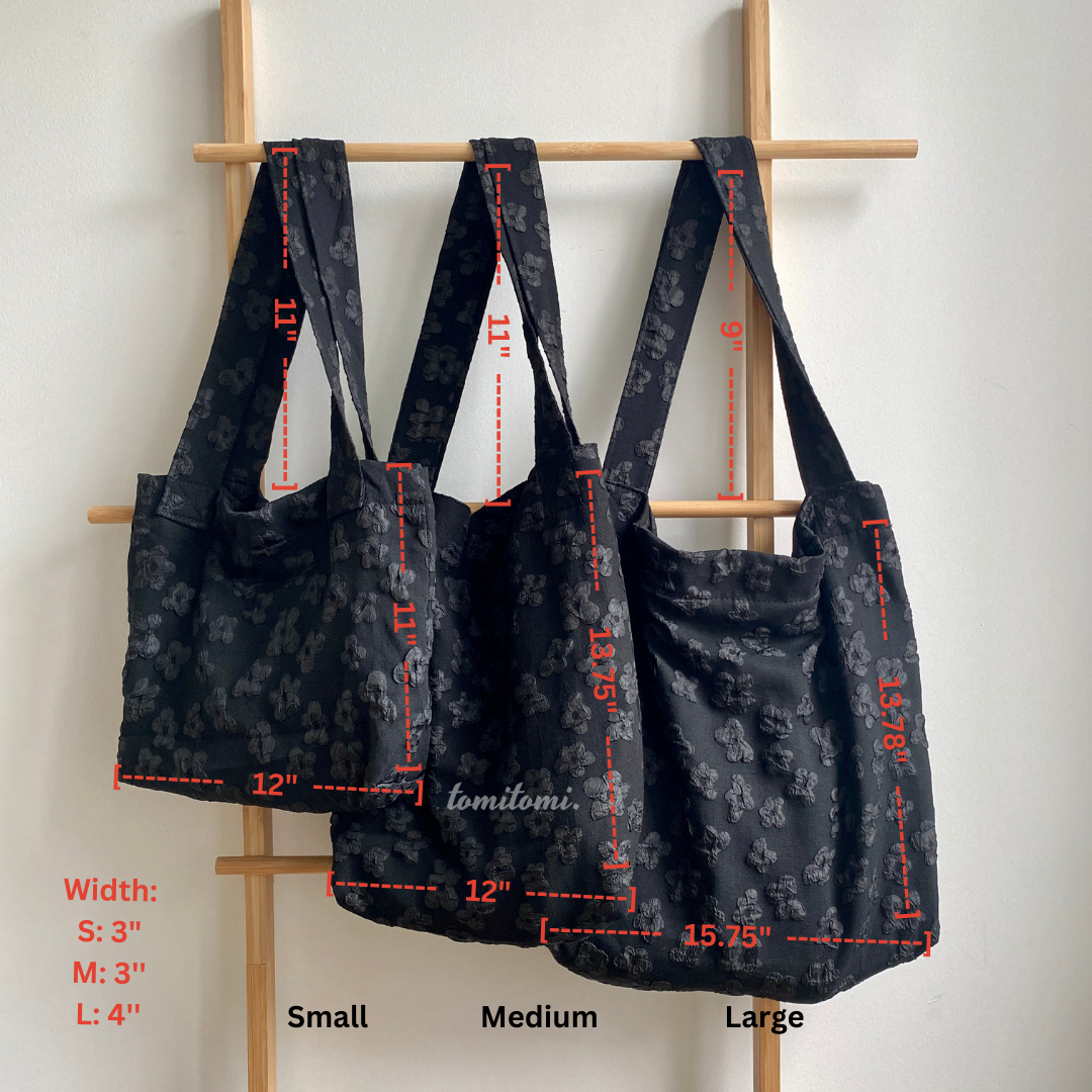 Floral Embroidery Tote Bag with Inner Pocket