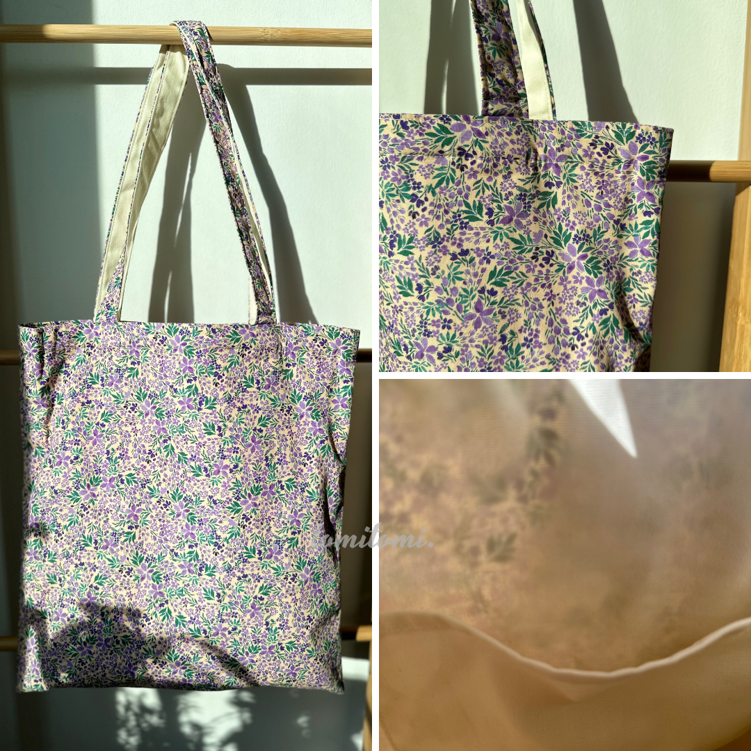 Summer Floral Tote Bag with Canvas Interior