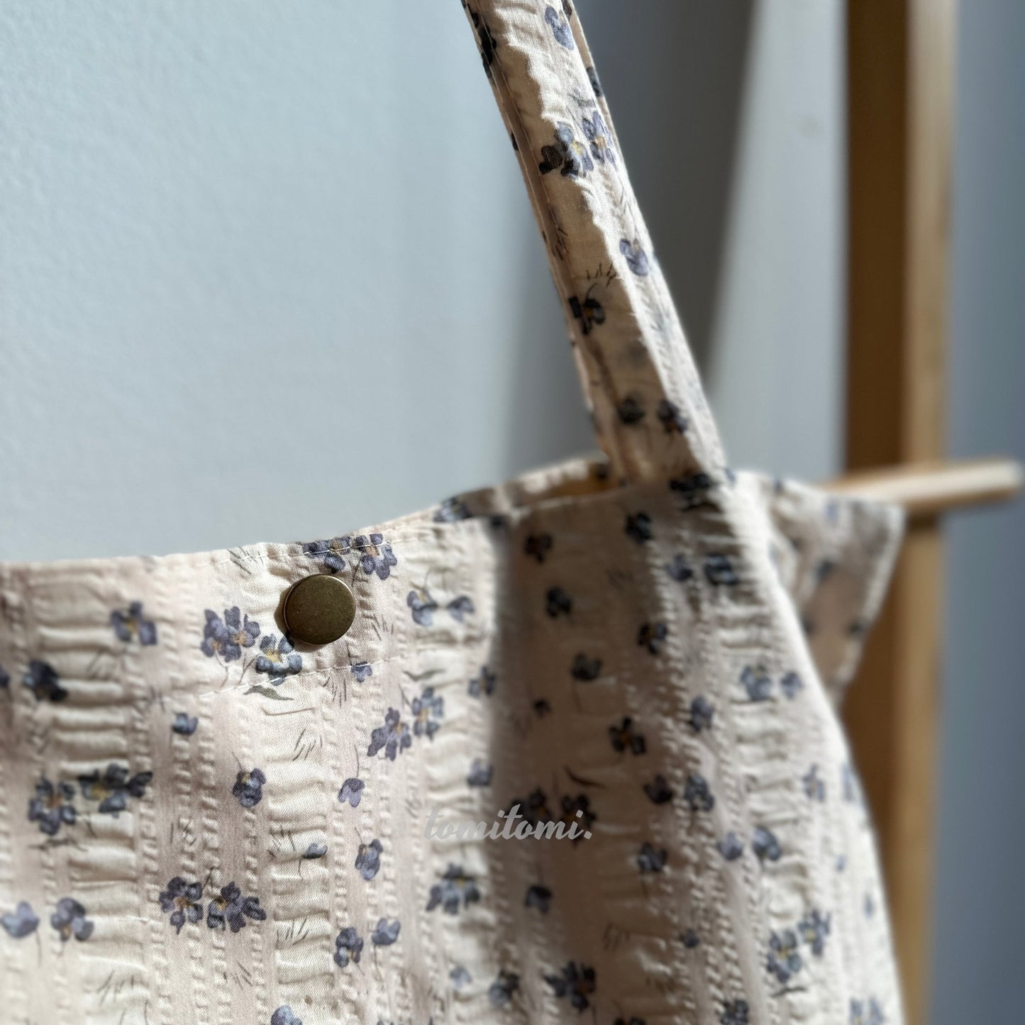 Floral Delight Tote Bag | Elegant Black & Beige Design with Purple Blooms | Perfect for Work, School, and Everyday Chic