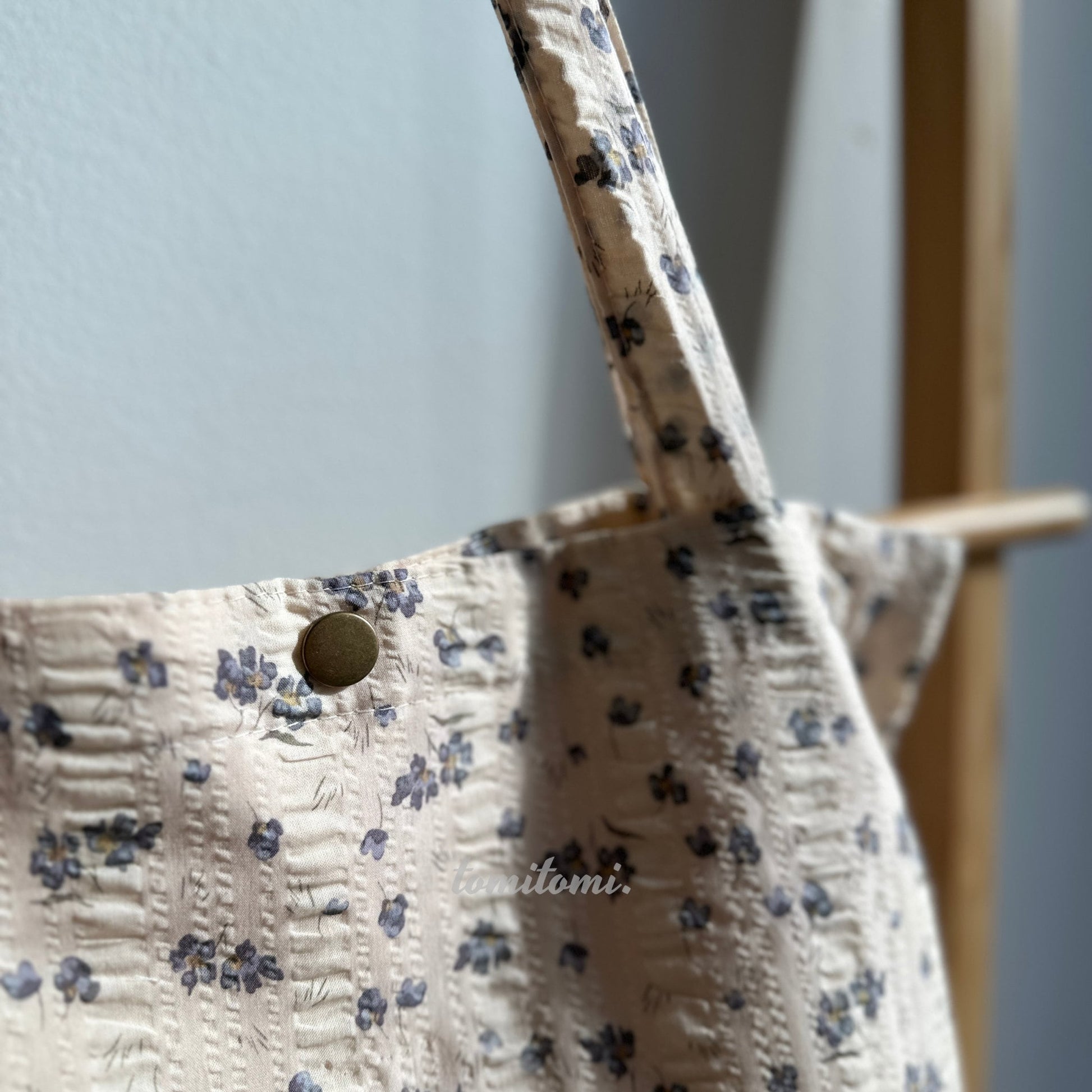 Floral Delight Tote Bag | Elegant Black & Beige Design with Purple Blooms | Perfect for Work, School, and Everyday Chic