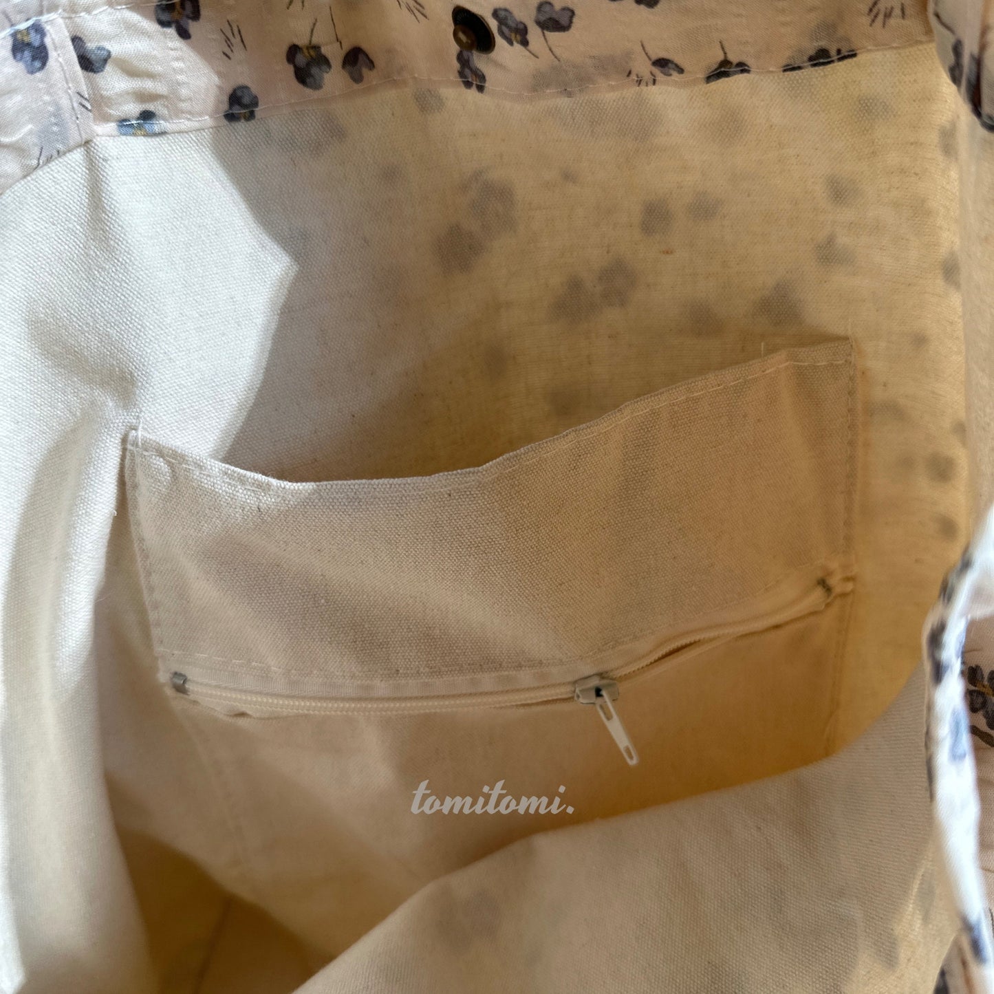 Floral Delight Tote Bag | Elegant Black & Beige Design with Purple Blooms | Perfect for Work, School, and Everyday Chic