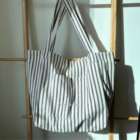 Striped Canvas Beach Tote