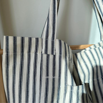 Striped Canvas Beach Tote