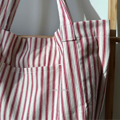 Striped Canvas Beach Tote