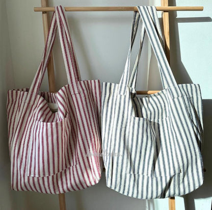 Striped Canvas Beach Tote
