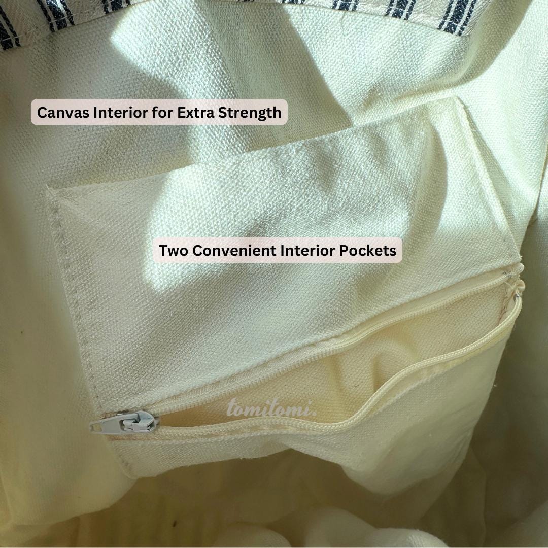 Striped Canvas Beach Tote
