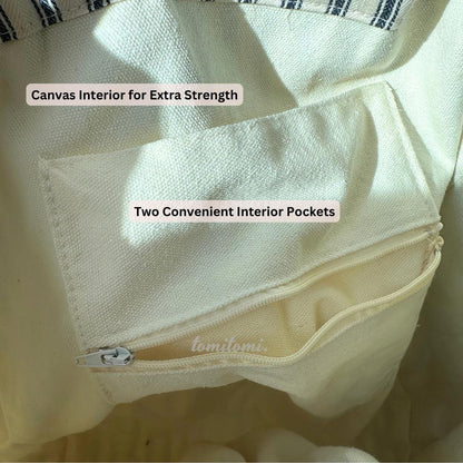 Striped Canvas Beach Tote