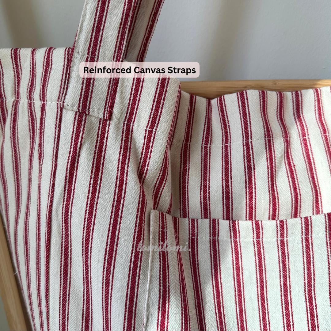 Striped Canvas Beach Tote