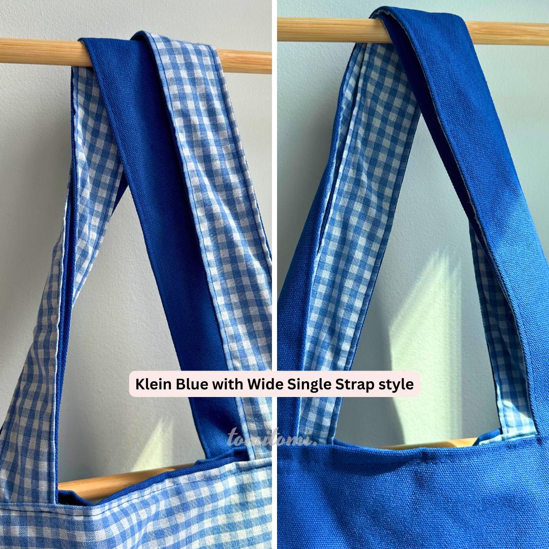 Reversible Canvas Tote Bag – Gingham & Solid Colors