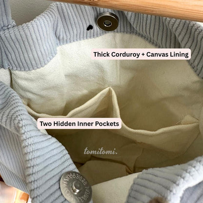 Teddy Bear Corduroy Tote Bag